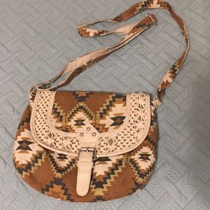 Aztec printed crossbody bag